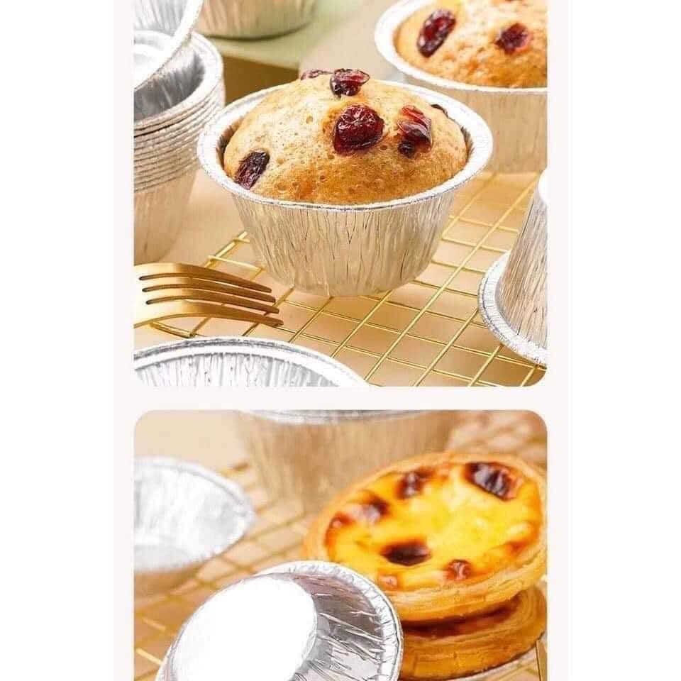 Set 100 khuôn giấy bạc làm bánh, nướng hàu đa năng kích thước 7cm