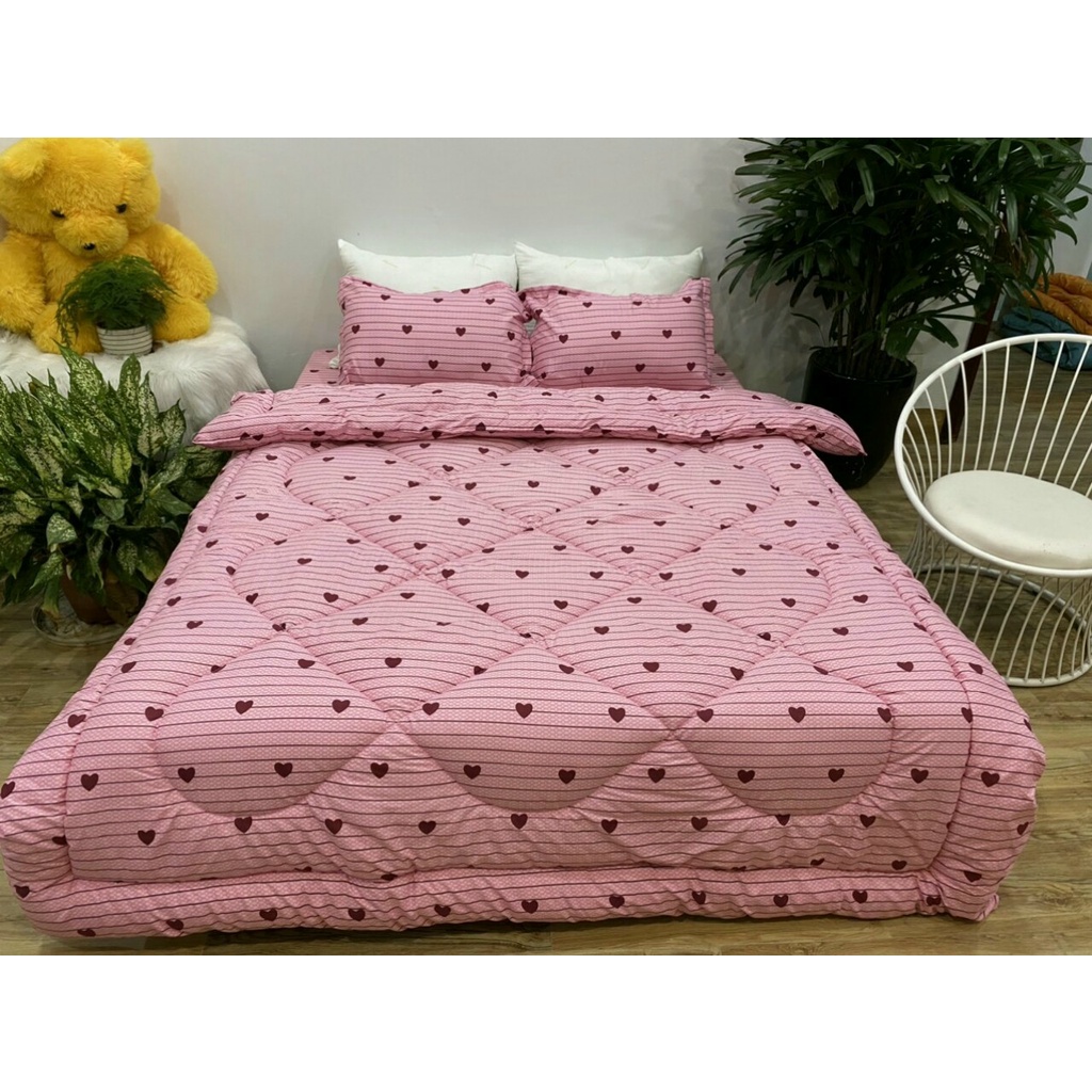 (Hot trend)  Bộ chăn phao, ga gối cotton poly 1m6,1m8, 2m2, 1m2 chăn mền đắp đẹp, được chọn mẫu | Mẫu Ô tô, có đủ size