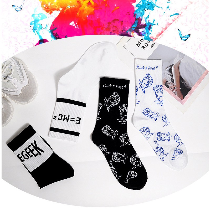 [Mã SKAMCLU8 giảm 10% cho đơn từ 100K] Tất vớ phong cách ulzzang unisex cao cổ CỰC HOT 10 mẫu
