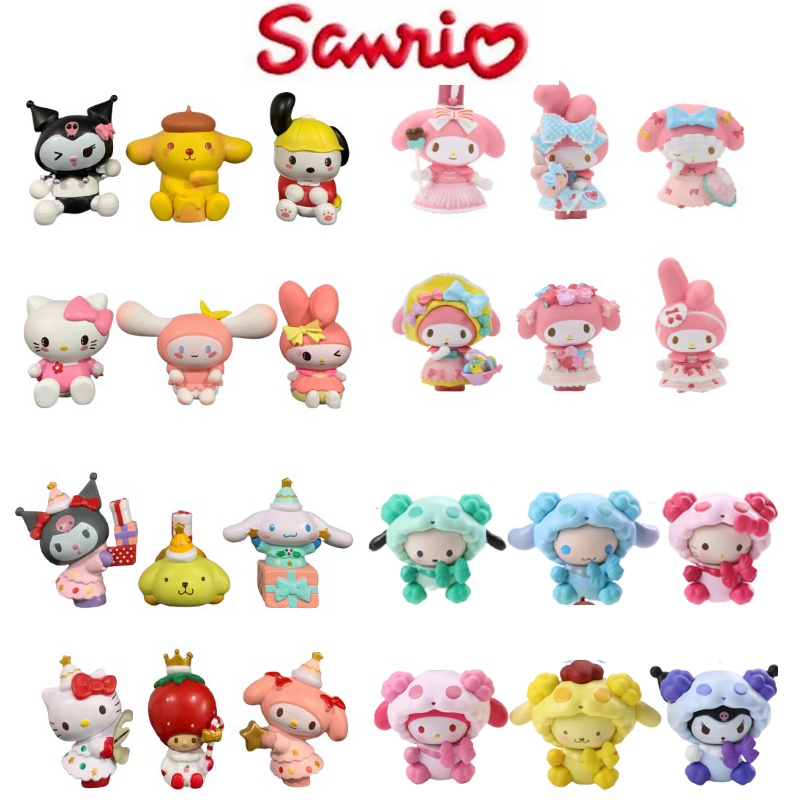 set Sanrio My Melody Figure Anime Kawaii Melody Action Figures Collection A Set Of 6 Pvc Materials Figure Toy For Children