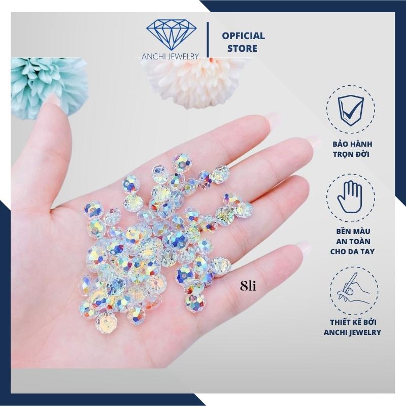 Hạt đá pha lê làm vòng cổ vòng tay handmade cực đẹp ACJ71121