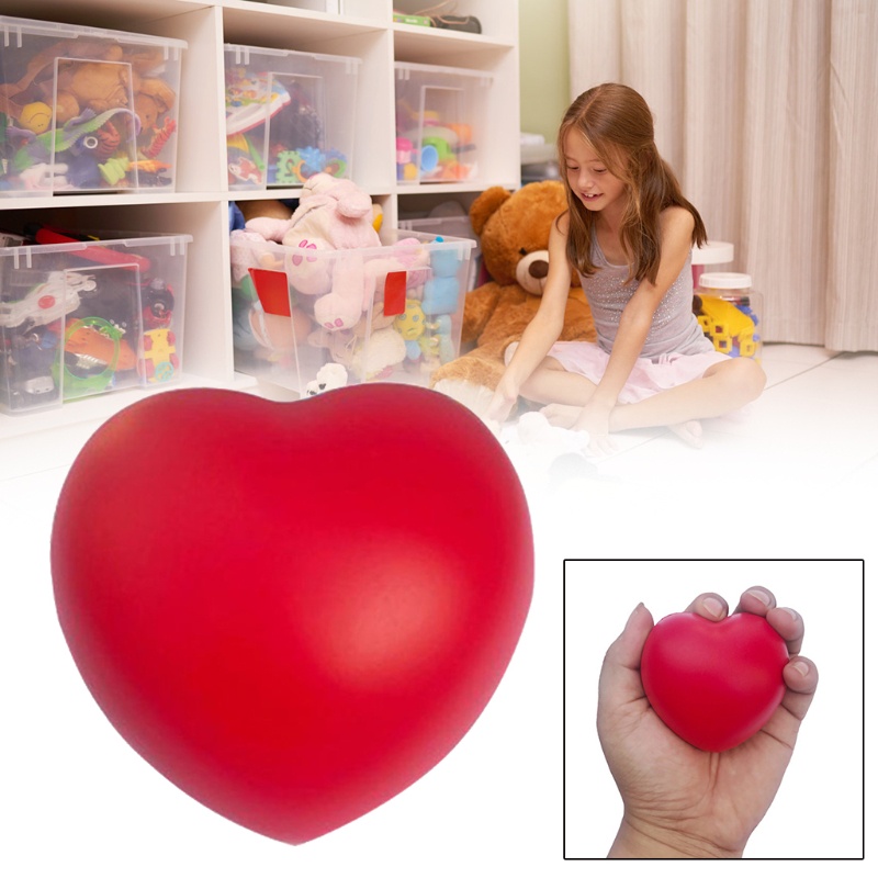 Đồ Chơi Bóp Tay 3In Hình Trái Tim Đỏ Giúp Giảm Căng Thẳng