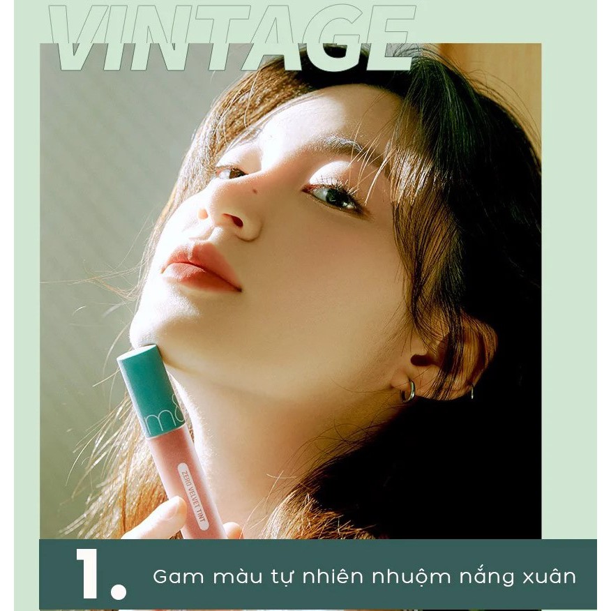 Romand Zero Velvet Tint(Son Kem Lì, Lên Màu Chuẩn, Mịn Môi) #22 Grain Nude, #25 Nerd Pink