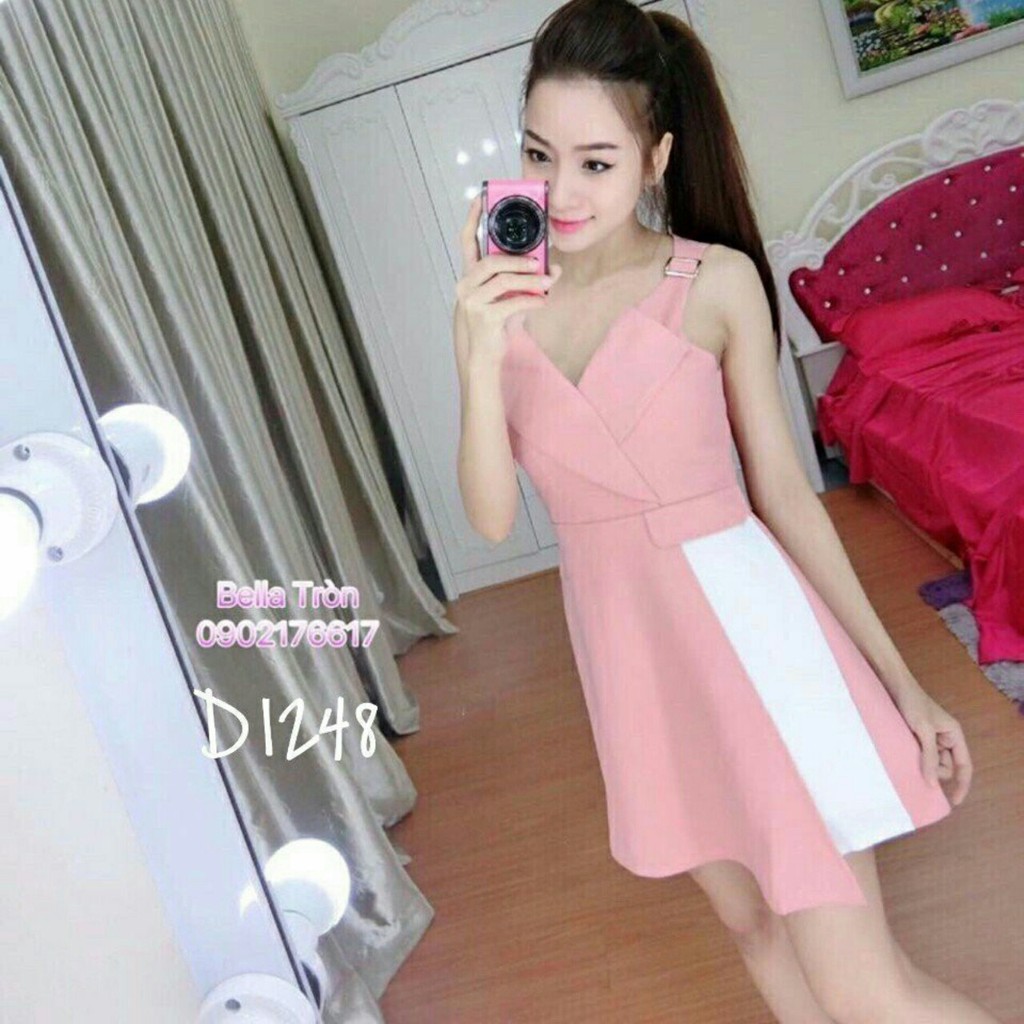 Đầm kiểu vải tuyết mưa dày dặn dáng xòe hàng đẹp