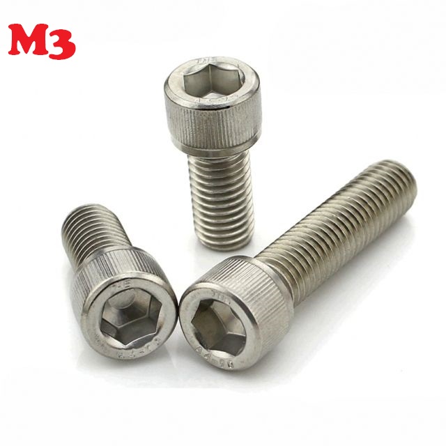 Bulong, ốc vít INOX 304 - Lục giác chìm đầu trụ - Kích thước M3