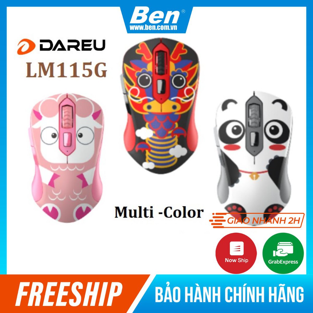 Chuột DAREU LM115G Multi-Color Không Dây - Bảo Hành 24 Tháng