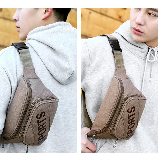 Túi đeo nam🎁FREESHIP🎁giảm 30k nhập [TUIVINAM]  túi đeo hông sport vàng | BigBuy360 - bigbuy360.vn