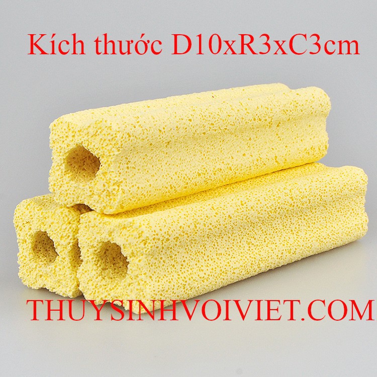 Bộ 10 Sứ thanh hoa mai vàng KÍCH THƯỚC 10X3X3CM dùng làm vật liệu lọc cho lọc ngoài, lọc tràn trong hồ thủy sinh, hồ cá