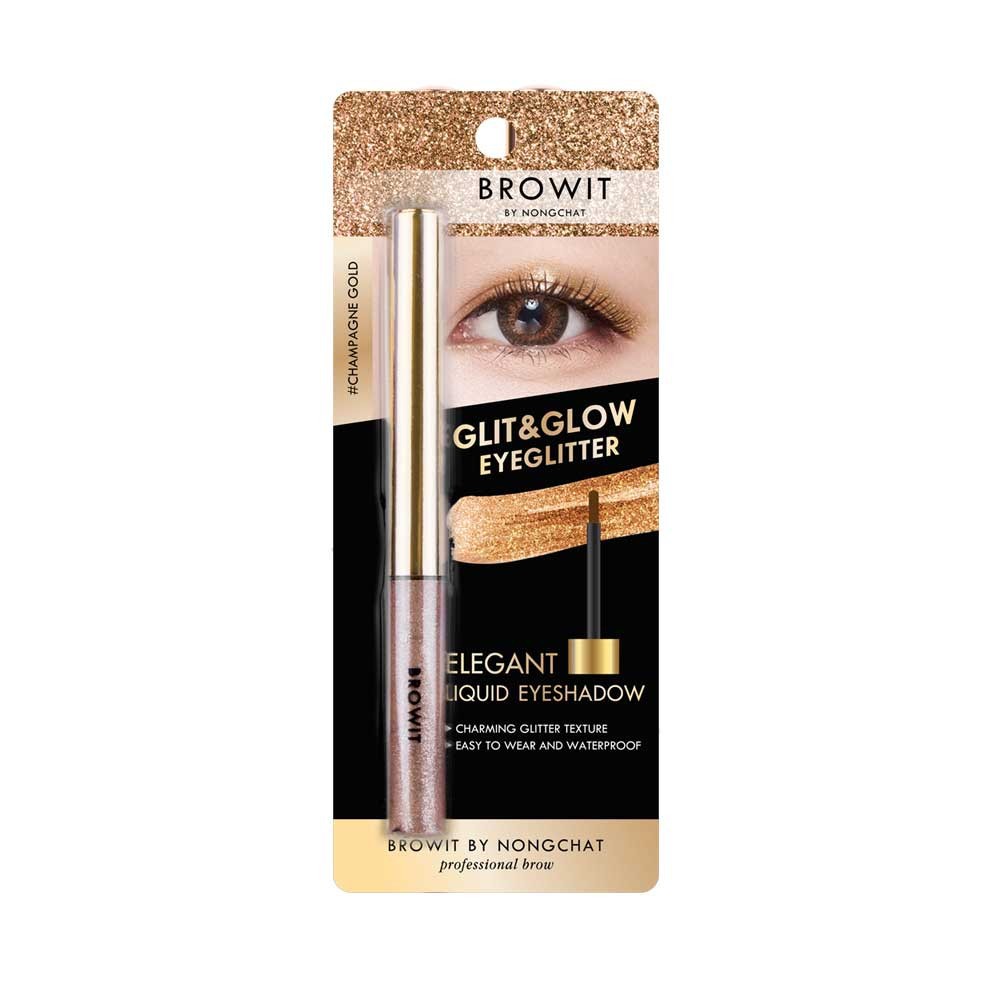 Phấn mắt Nongchat kết cấu lỏng lấp lánh ánh nhũ  Browit By Nongchat Glit and Glow Eyeglitter 3g