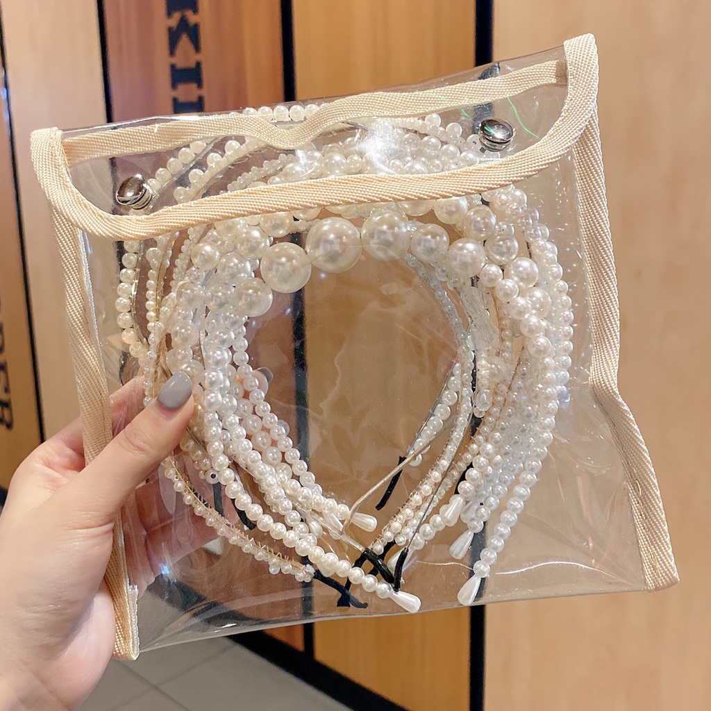 Băng đô nữ đính ngọc trai thanh lịch thời trang Hàn Quốc