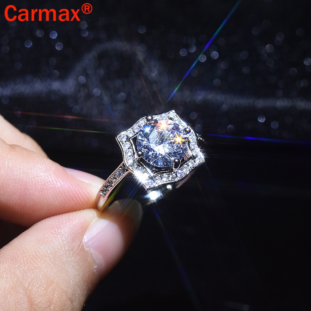 Nhẫn Hở Họa Tiết Moissanite Thời Trang Cho Nữ