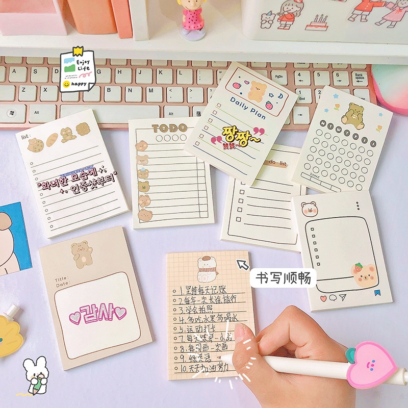 Set 50 Tờ Giấy Ghi Chú Họa Tiết Hoạt Hình Dễ Thương Xinh Xắn