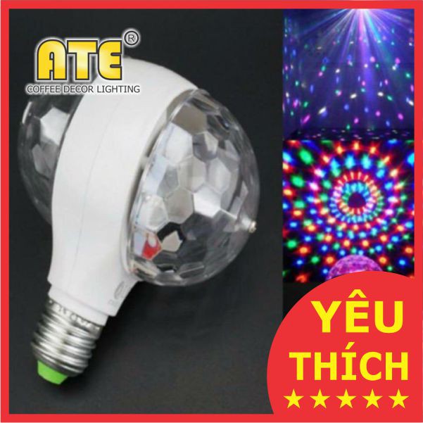 Đèn led quay 7 màu - QUẢ CẦU ĐÔI 7 MÀU E27 - MSP: ATE-157-2