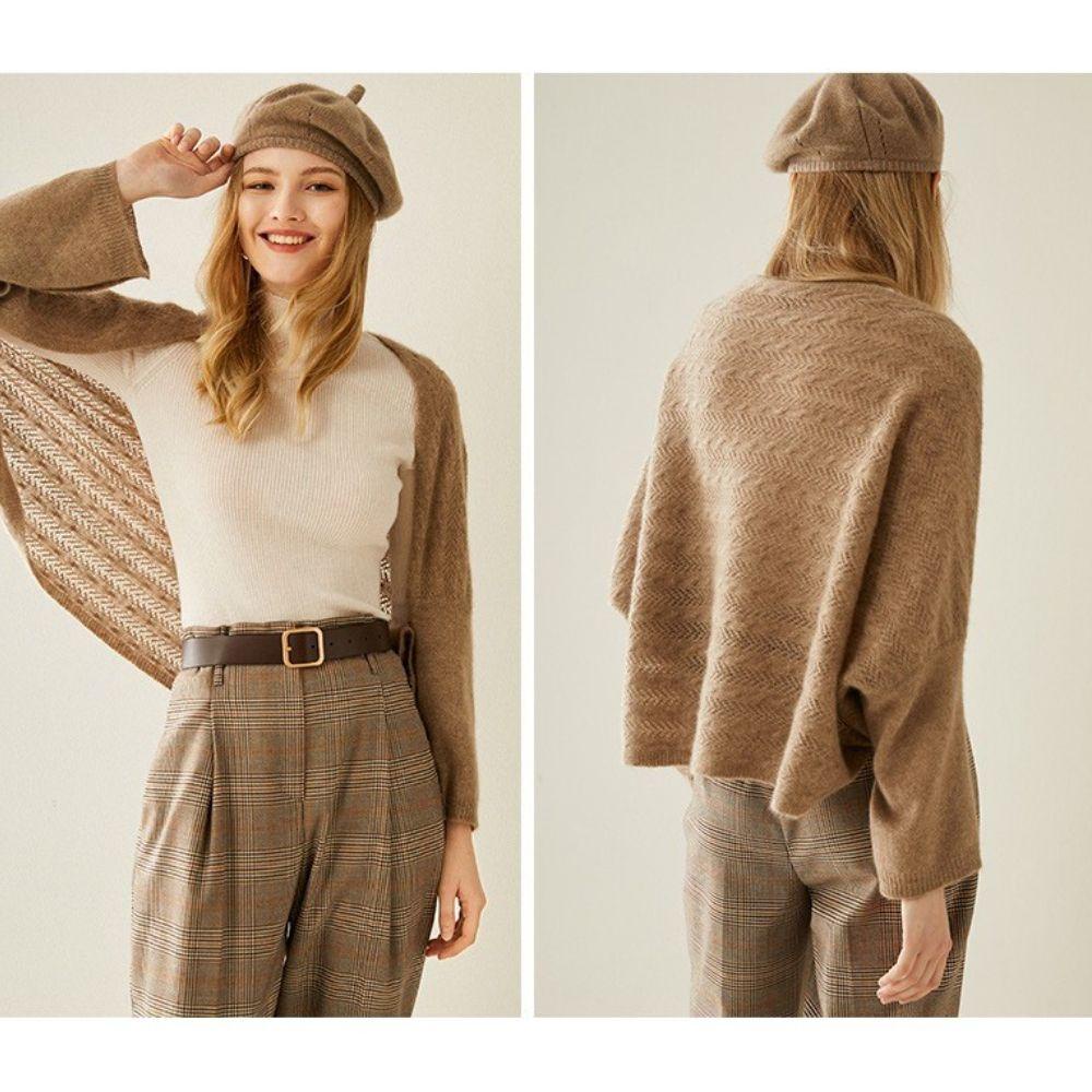 Khăn Choàng Len Cashmere Đính Nút Thời Trang Thu Đông Hàn Quốc Cho Nữ