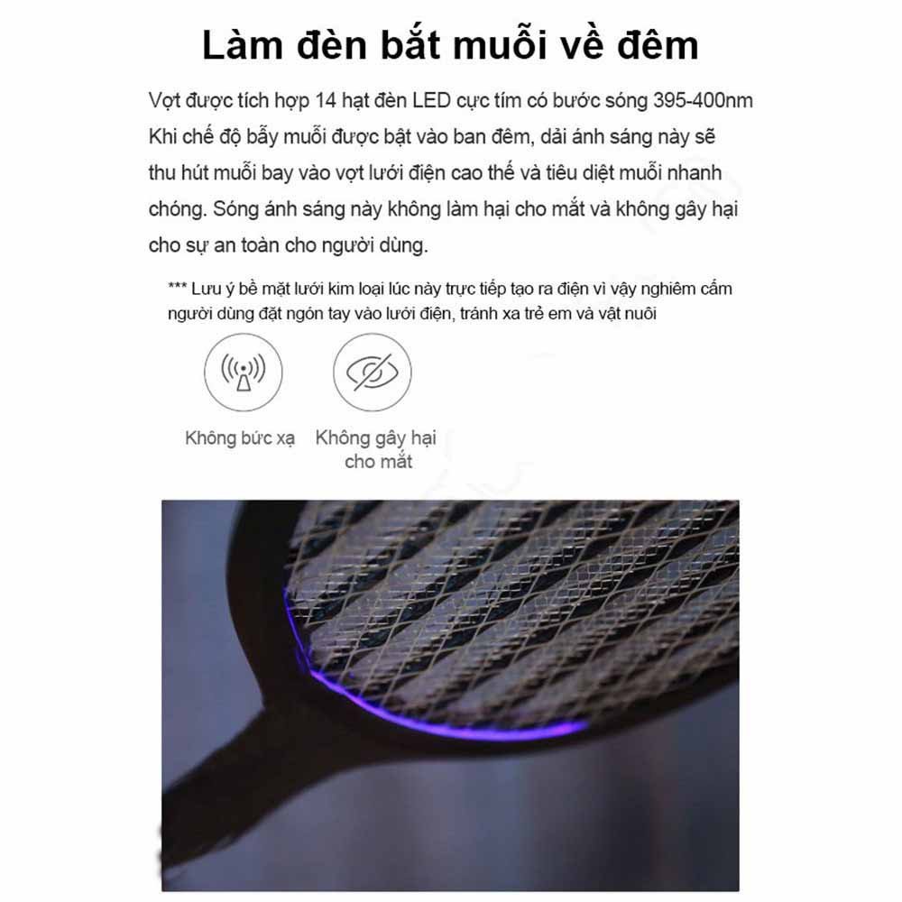 [CHÍNH HÃNG] Vợt bắt muỗi thông minh Xiaomi Solove P1, 2 Chế Độ Vợt Muỗi Kiêm Đèn Bắt Muỗi CAO CẤP, AN TOÀN