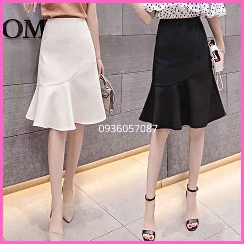 Chân váy đuôi cá nữ công sở Đen, Trắng KC208