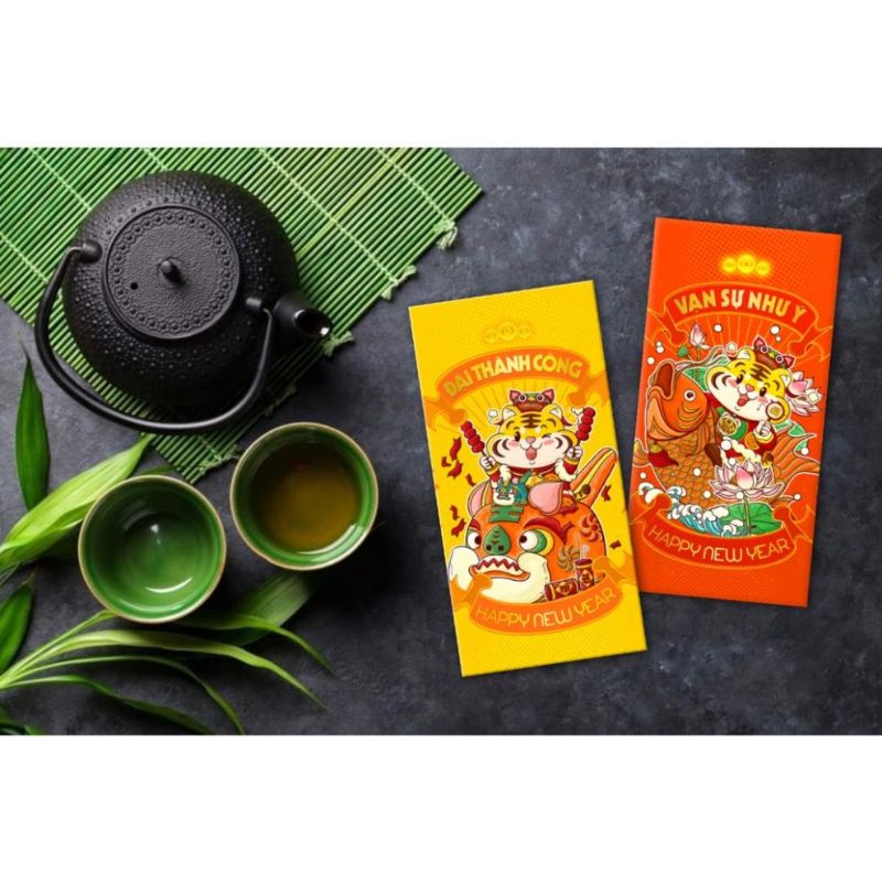 COMBO 10 Bao Lì Xì 2023 Giá Sỉ Rẻ Tết Độc Lạ Màu Đỏ Đẹp Hoạt Hình Nhâm Dần Cute Dễ Thương Thần Tài Tiền Đô