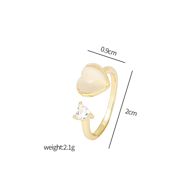 Nhẫn đeo tay dạng mở đính đá mắt mèo thời trang Hàn Quốc cho nữ