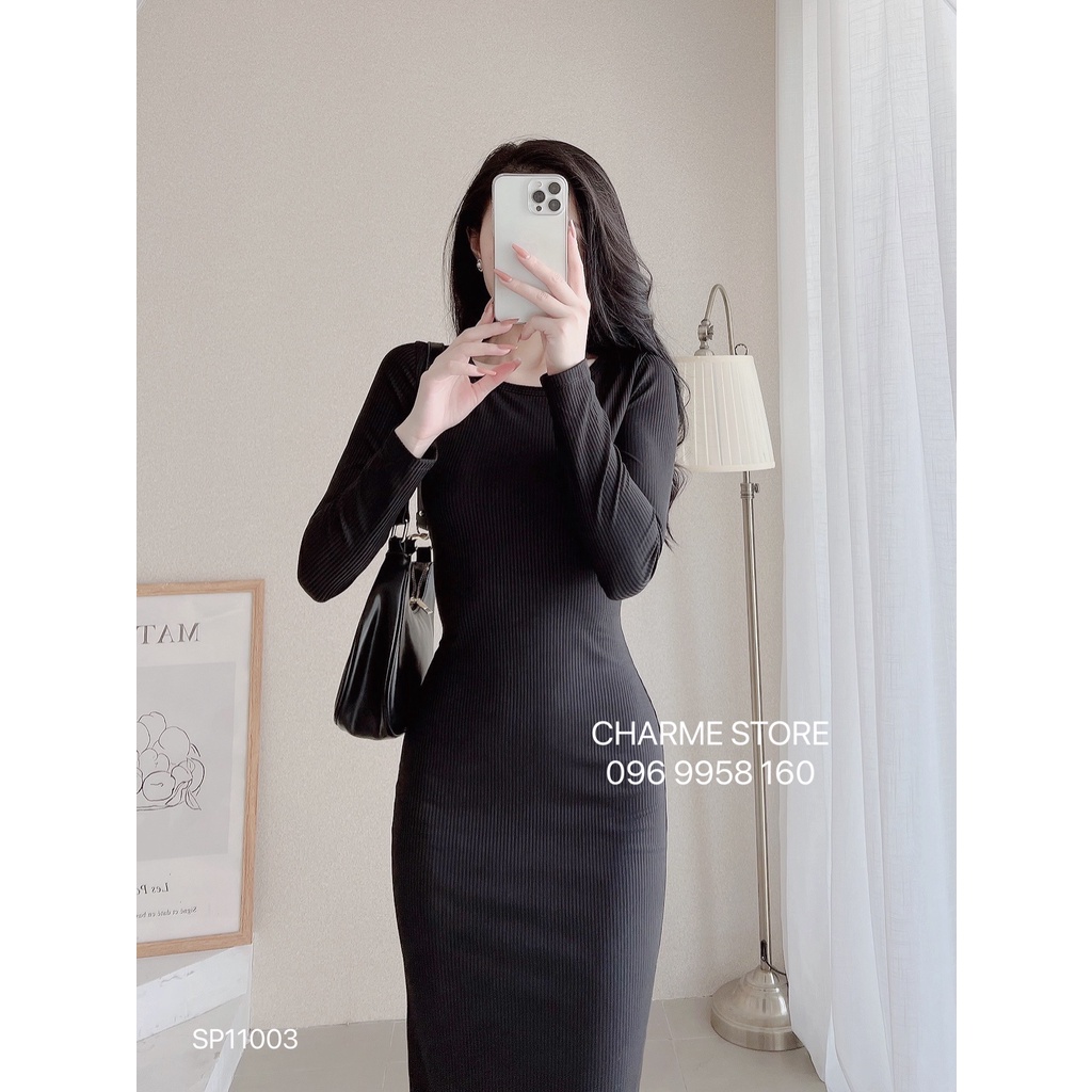 Váy len body cổ tròn thiết kế Charme 11003 | BigBuy360 - bigbuy360.vn