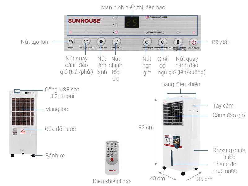 Quạt điều hòa Sunhouse SHD7721 NEW