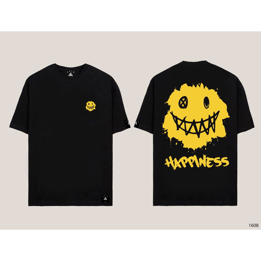 Áo Thun Oversize Happiness, Áo Thun Nam Nữ Form Rộng ODIN CLOTHING