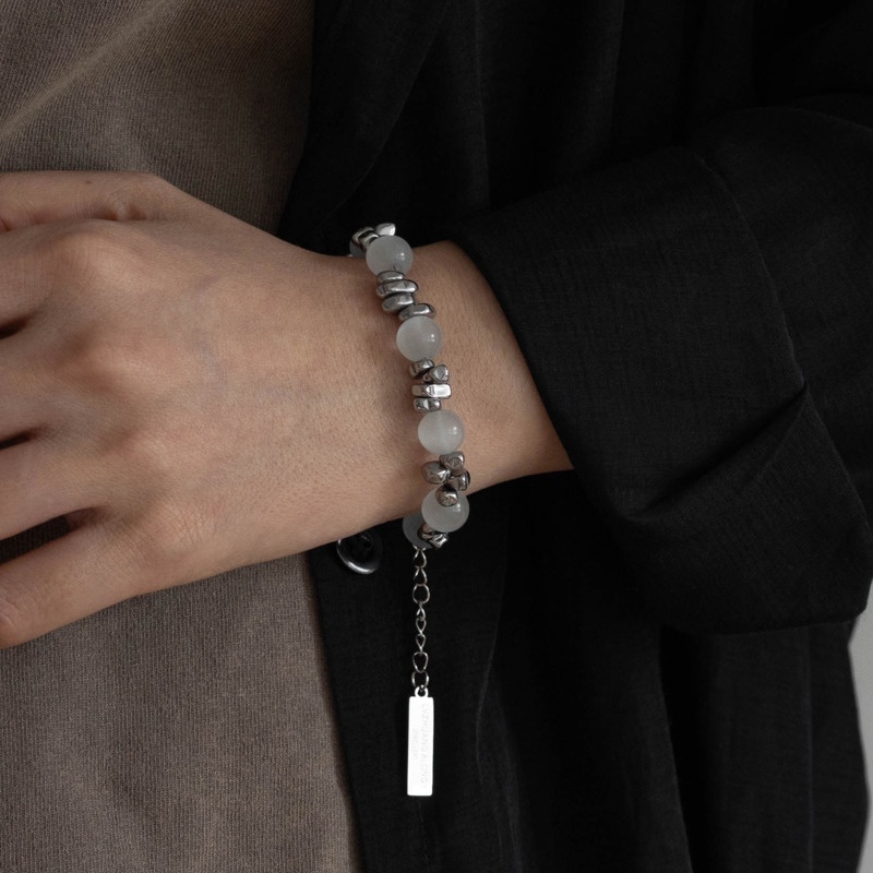 Vòng Tay Đá Opal Phong Cách hip hop Đường Phố Cho Nam Và Nữ