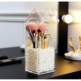 CÓ SẴN Hộp Đựng Cọ Có Nắp, Không Nắp Golden, Pha lê, Artylic Loại Cao Cấp Trong Suốt
