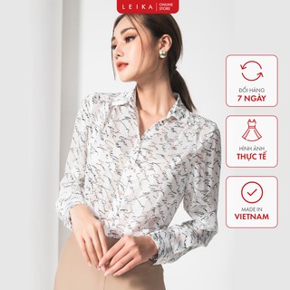 Áo sơ mi nữ họa tiết vân leika