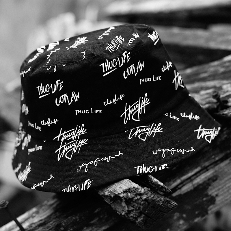 Mũ Tai Bèo Hai Mặt In Chữ Graffiti Phong Cách Hàn Quốc Dễ Phối Đồ Cho Nam Sinh