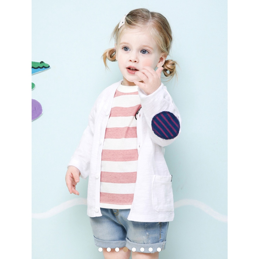 Áo cardigan cotton xước dày dặn bé trai bé gái lưng in bạch tuộc MM. HA1224