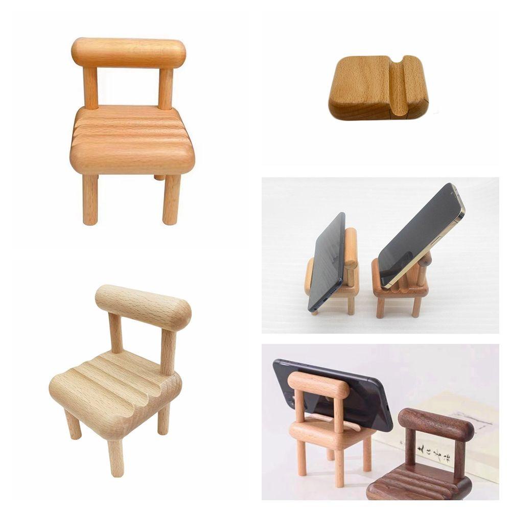Phụ Kiện Trang Trí Giá Đỡ Điện Thoại Hình Ghế Gỗ Độc Đáo DIY
