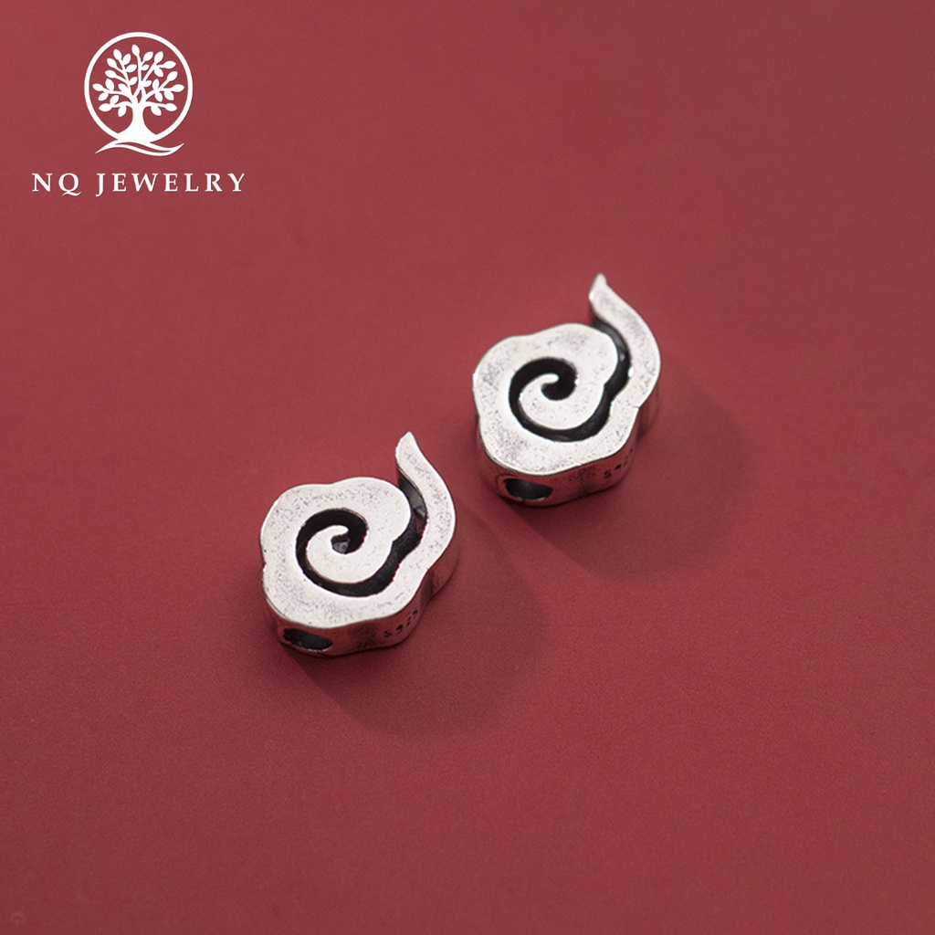 Charm bạc đám mây cân đẩu vân xỏ ngang - NQ Jewelry