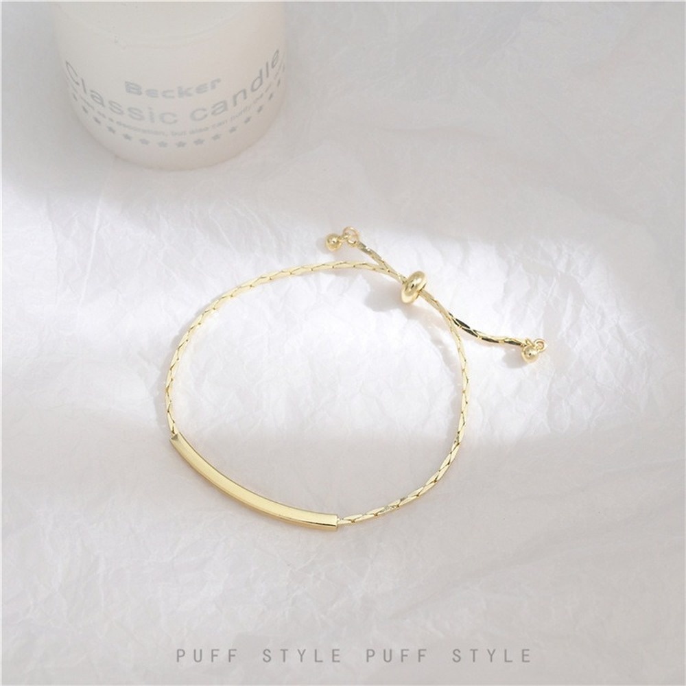 Vòng Tay Dạng Xích Rắn Màu Vàng Thiết Kế Đơn Giản Có Thể Điều Chỉnh Cho Nữ