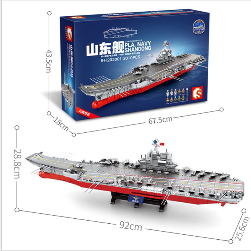 Lắp ghép Mô hình  Army Sembo 202001  Aircraft Fighter Carrier Shandong Tàu chiến