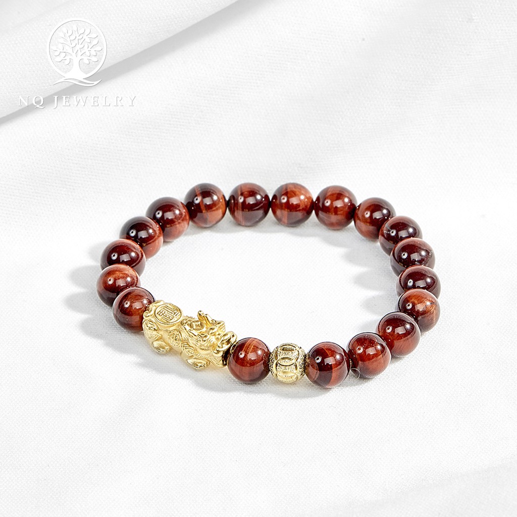 Vòng tay phối charm tỳ hưu bạc mà vàng 24k - NQ Jewelry