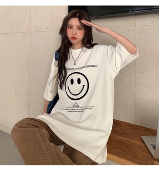 😊Áo thun in ấn cổ tròn Hàn Quốc loose