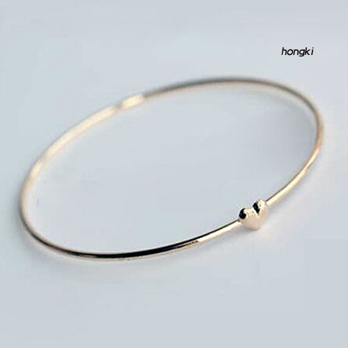 Vòng Tay Hợp Kim Mặt Hình Trái Tim Xinh Xắn Cho Nữ