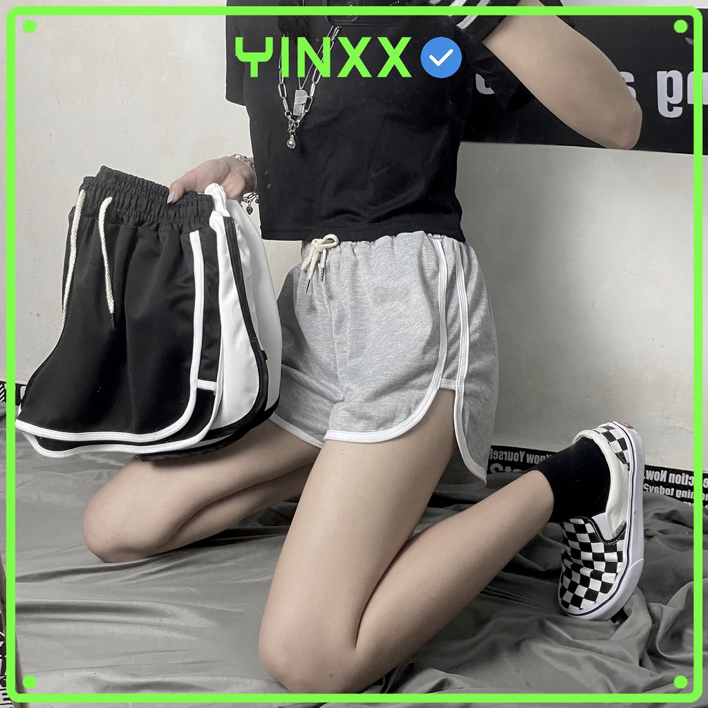 Quần đùi nữ mặc nhà lưng cao Yinxx, quần sooc nữ ngắn thể thao lưng thun QS100