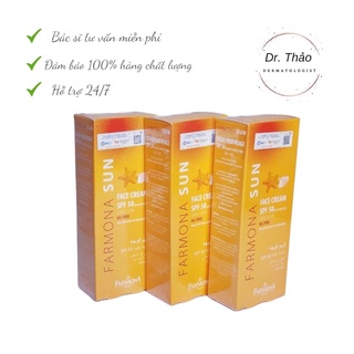 (Chính Hãng) Kem Chống Nắng Farmona Sun Cho Da Nhạy Cảm, Kiềm Dầu, Nâng Tông, Không Gây Kích Ứng Da Spf 50 +++ 50ml