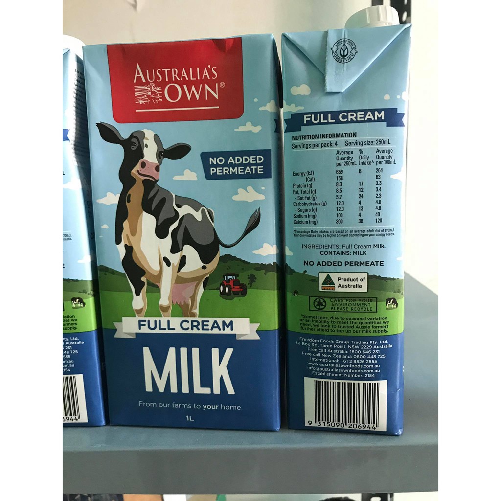 Sữa nguyên kem Úc OWN 1lit date 02/2022 | BigBuy360 - bigbuy360.vn