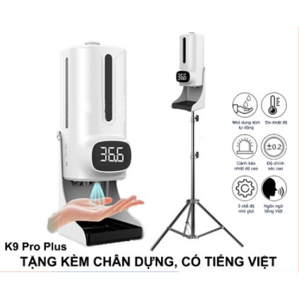 Máy đo thân nhiệt kèm rửa tay sát khuẩn K9 Pro Plus và K9 Max