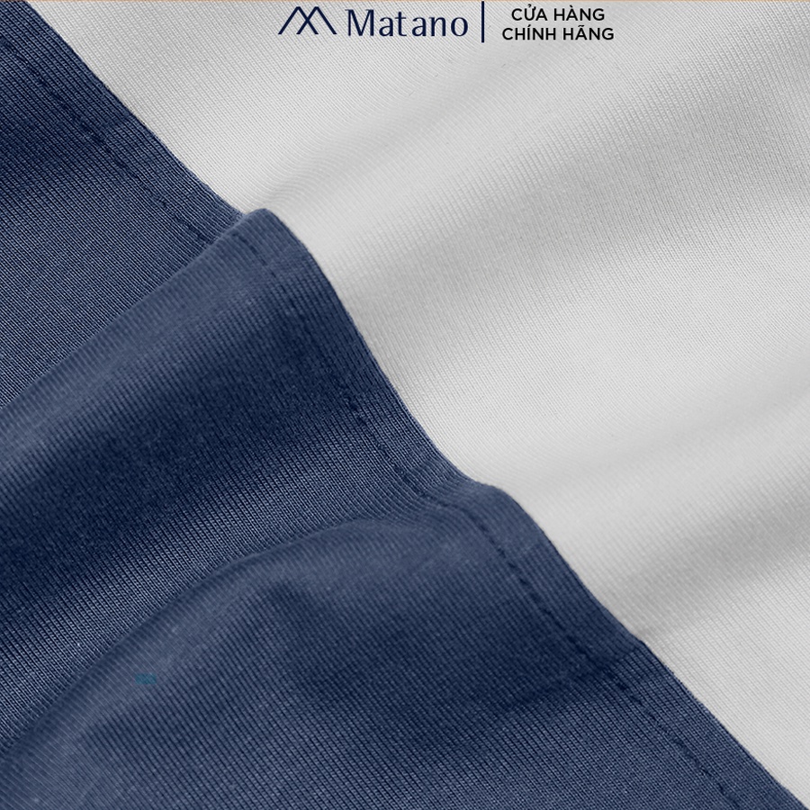 Áo Thun Nam MATANO AT062 cổ tròn phối dọc, ngắn tay đơn giản dễ mặc vải cotton 4 chiều đẹp, thoáng mát, co giãn
