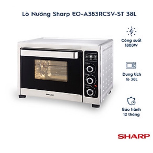 [Mã ELHADEV giảm 4% đơn 300K] Lò nướng Sharp EO-A383RCSV-ST(38L)-Hàng Chính Hãng