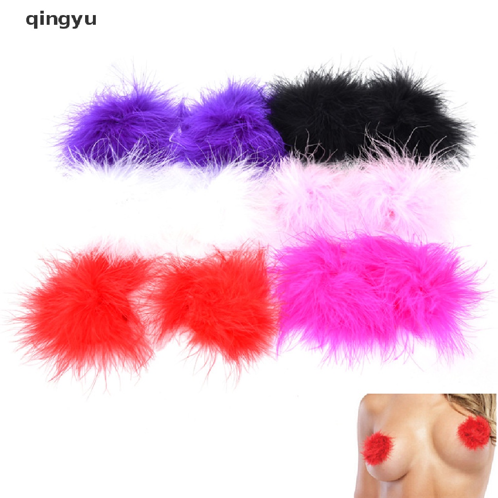 Miếng dán nhũ hoa đính lông vũ