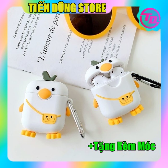 Case Bảo Vệ Đựng Tai nghe Airpod Hình Vịt Đeo Vali - Dùng Cho Airpod 1/Airpod 2/ i11/ i12/Airpod Pro/Airpod 3