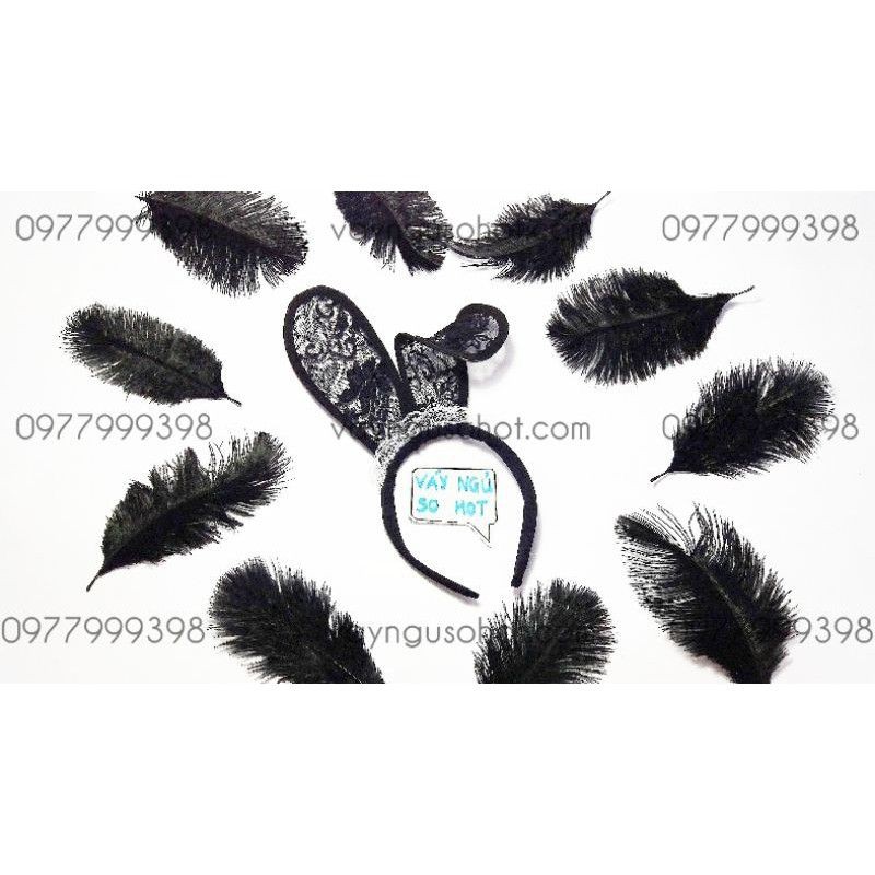 Bờm tai thỏ bunny ren hoa khung sắt tùy chỉnh dáng tai