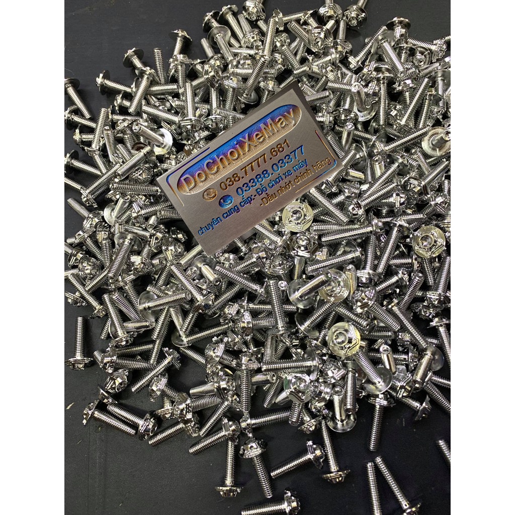 Ốc 6li25 Dù Salaya chuẩn inox 304 bắt baga bụng xe cùng kích thước . DoChoiXeMay