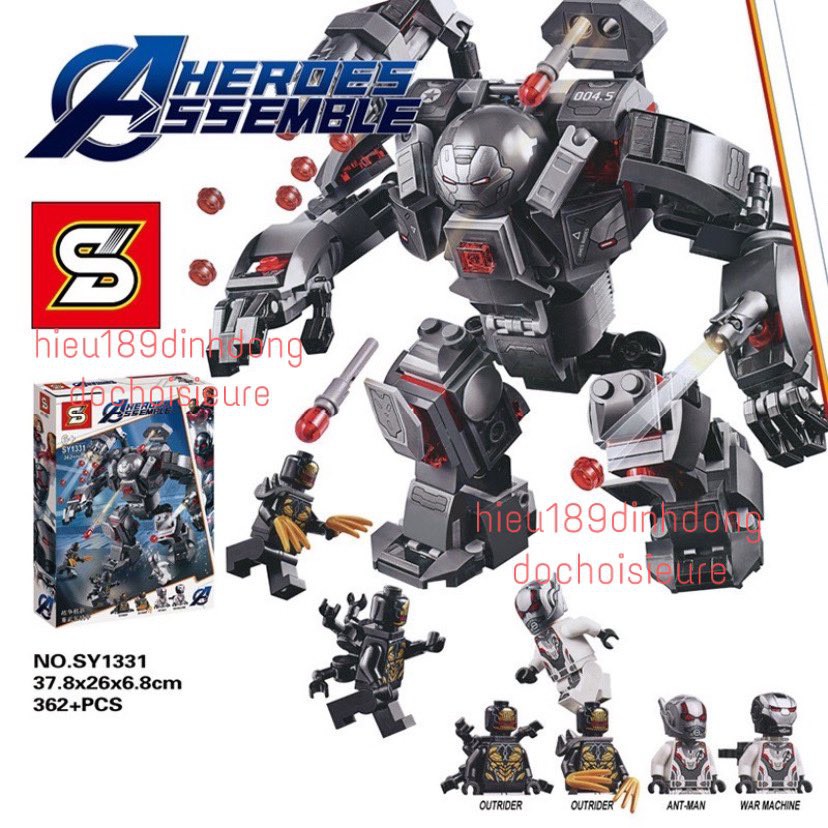 Lắp ráp xếp hình not Lego 76124 , DLP2004 : War Machine Buster Người sắt ironman End Game 346+ mảnh