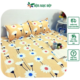 Bộ ga gối 1m6 2m hoặc 1m8 2m poly cotton, ga trải giường kèm 2 vỏ gối nằm giá xả kho