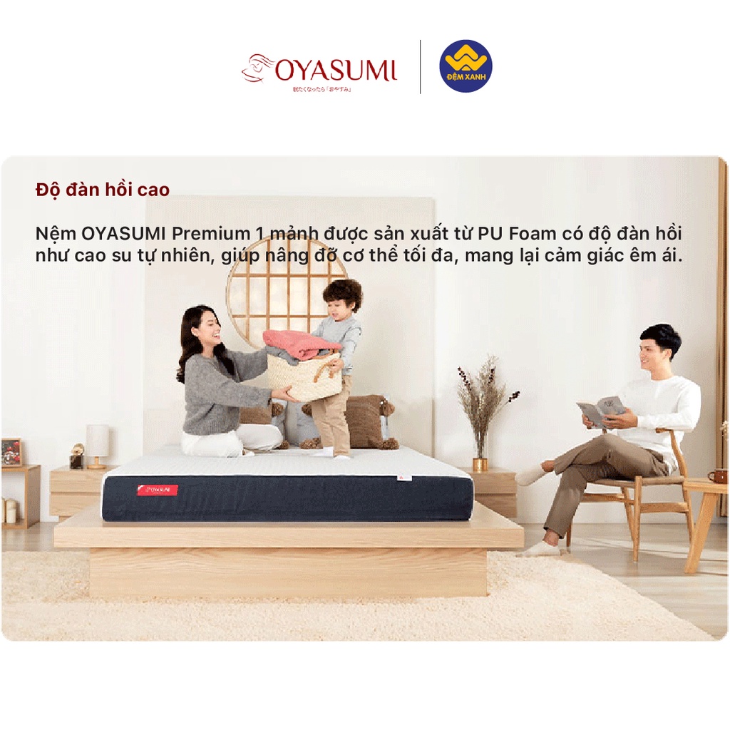 Đệm Foam Nhật Bản Oyasumi premium 1 tấm